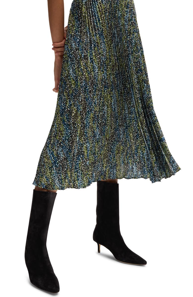 BOSS Orange Vlysola Pleated Midi Skirt, Alternate, color, Blue/ Green