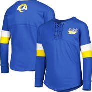 New Era Girls Youth New Era Royal Los Angeles Rams Lace-Up Long Sleeve T-Shirt
