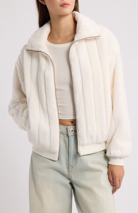 Faux Mink Zip Jacket