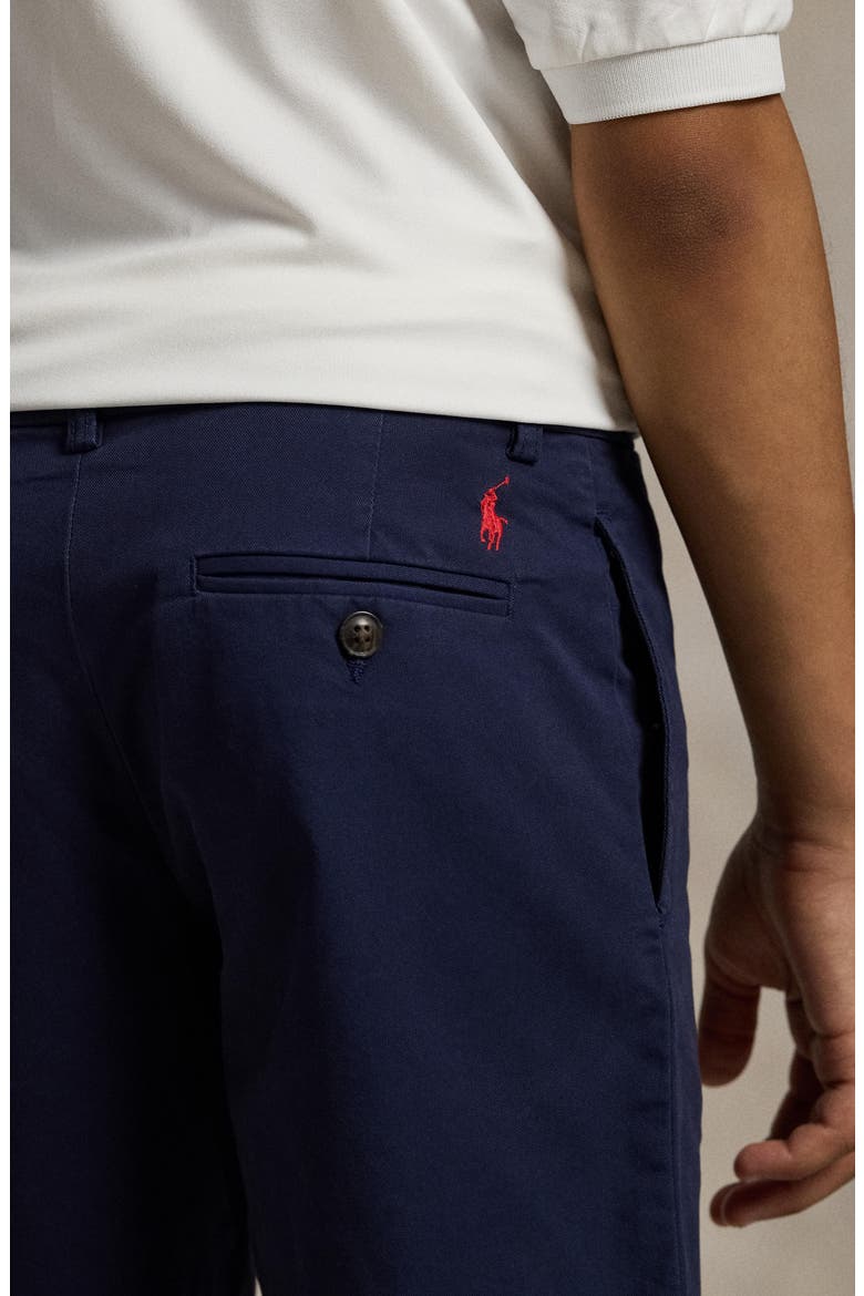Kids' Flat Front Stretch Cotton Twill Chino Shorts, Alternate, color, NAVY