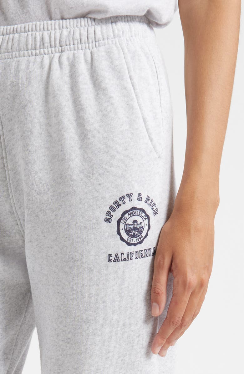 Sporty & Rich California Emblem Fleece Graphic Sweatpants, Alternate, color, Heather Gray