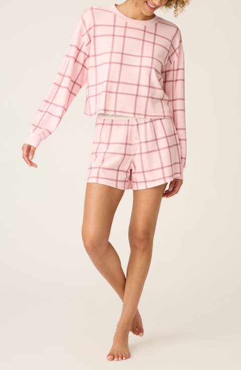Print Waffle Knit Short Pajamas