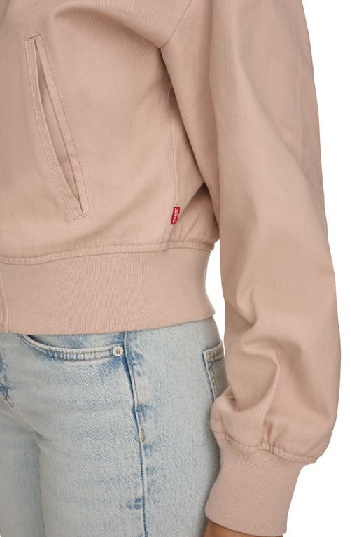 Levi's Denim Crop Bomber Jacket In Light Pink