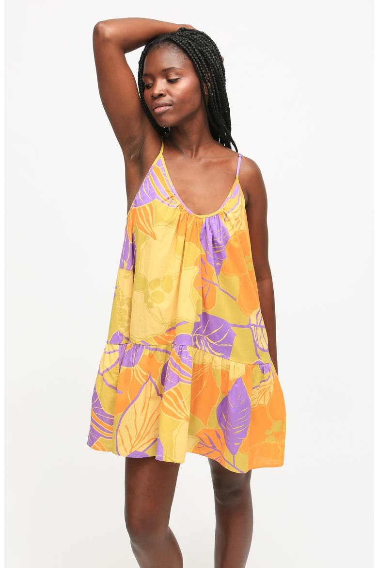 Sofia Floral Cotton Minidress, Alternate, color, OCHRE