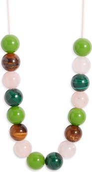 NEST Jewelry Malachite & Rose Quartz Necklace
