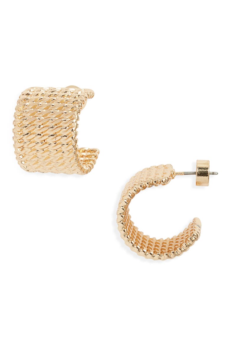 Twisted Wide Hoop Earrings, Main, color, GOLD