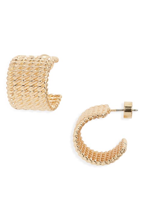 Twisted Wide Hoop Earrings
