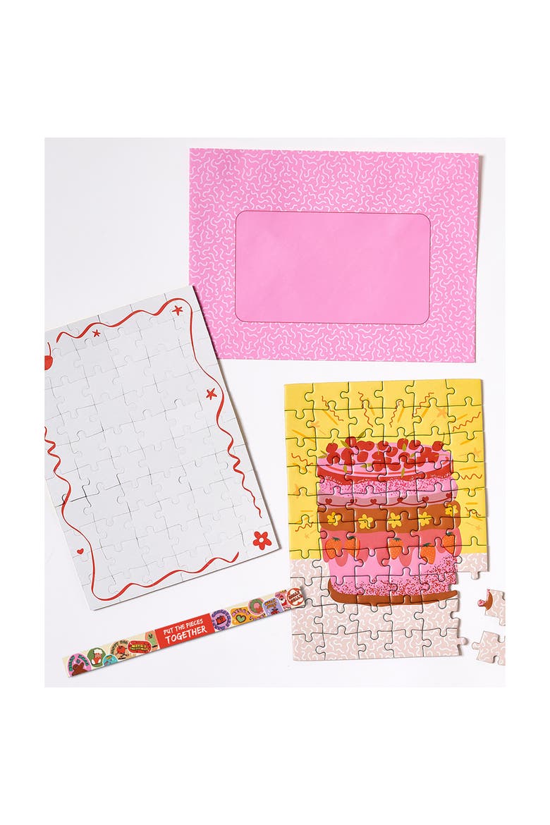 Sweet Birthday Greeting Card Jigsaw Puzzle, 6.9 x 5 Inches, Main, color, Multicolored