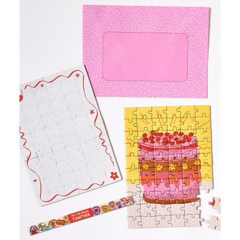 Sweet Birthday Greeting Card Jigsaw Puzzle, 6.9 x 5 Inches