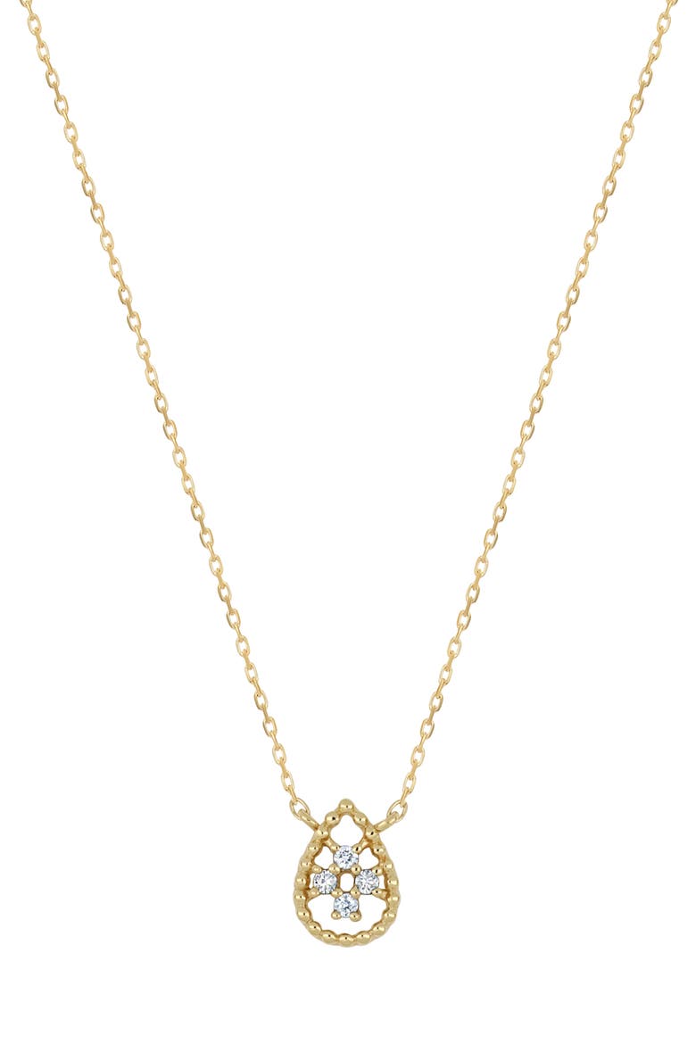 Mykonos Diamond Teardrop Pendant Necklace, Main, color, 18K YELLOW GOLD