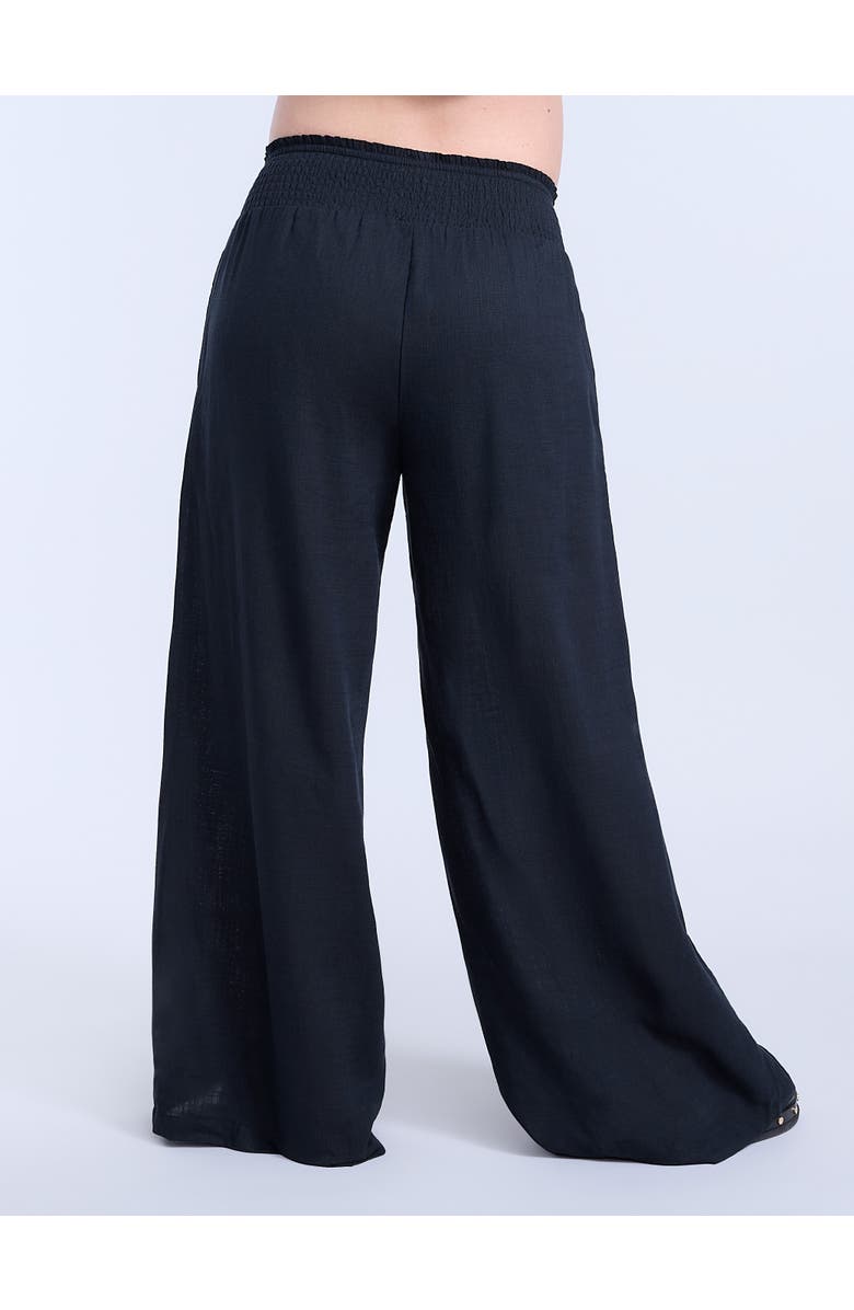 MOTHERHOOD MATERNITY Smocked Waist Wide Leg Pant, Alternate, color, Black