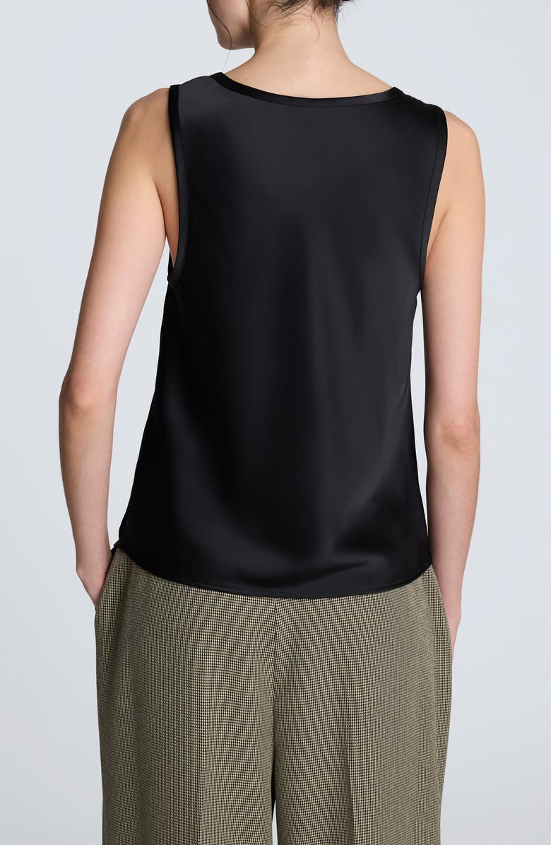 Kenneth Cole Satin Scoop Neck Tank, Alternate, color, Black