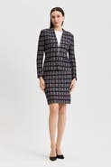 Ming Wang Checkered Knit Jacket