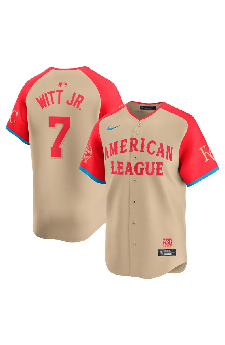 Nike Men's Nike Bobby Witt Jr. Cream American League 2024 MLB All-Star Game Limited Player Jersey, Alternate, color,