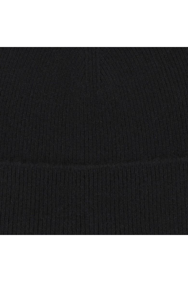 Camden Cashmere Solid Colored Micro Ribbed Beanie, Alternate, color, Black