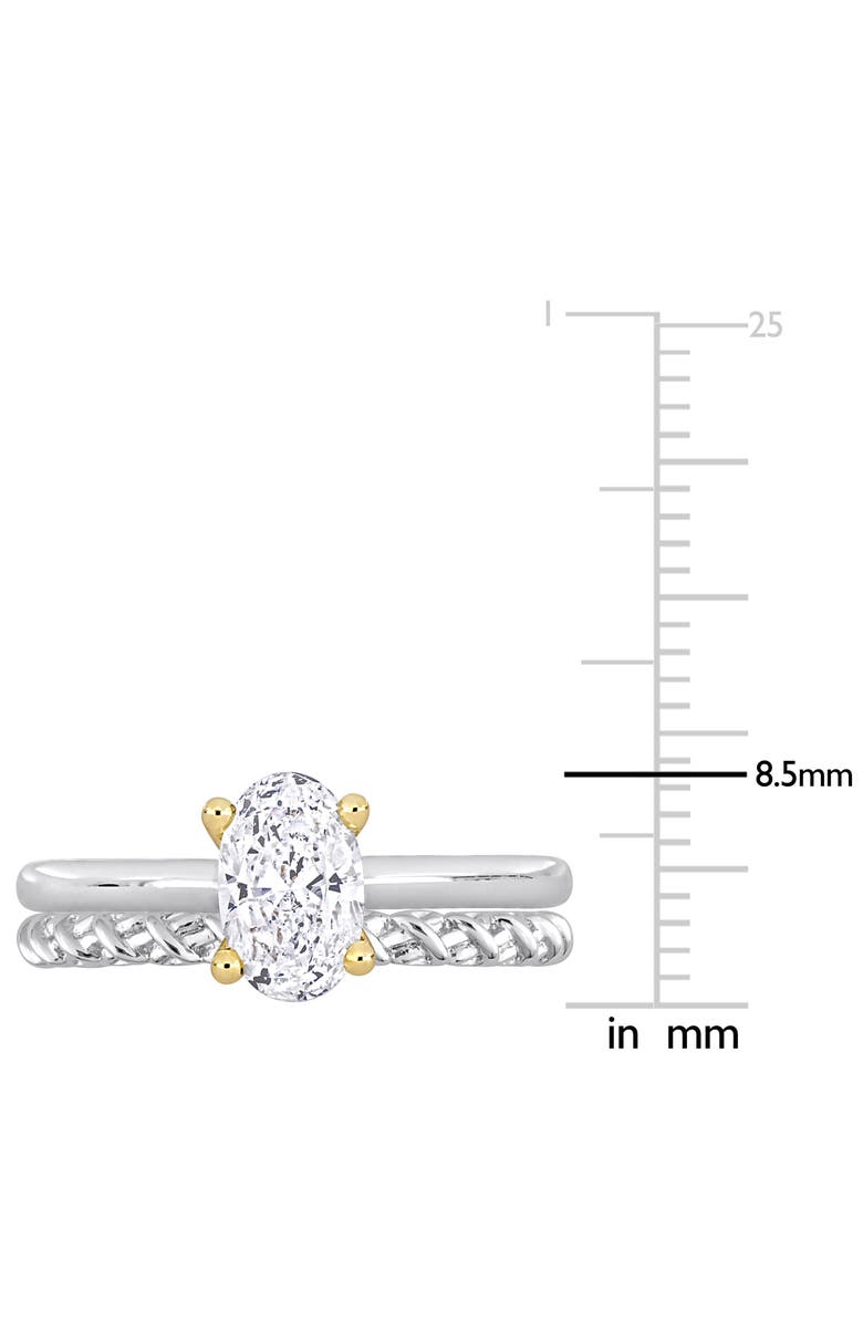 Julianna B. Diamond Oval Solitaire Bridal Ring Set 14k, Alternate, color, 14K Two-Tone Gold