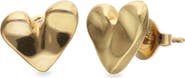 UNODE50 Heart Stud Earrings Plated in 18K Gold