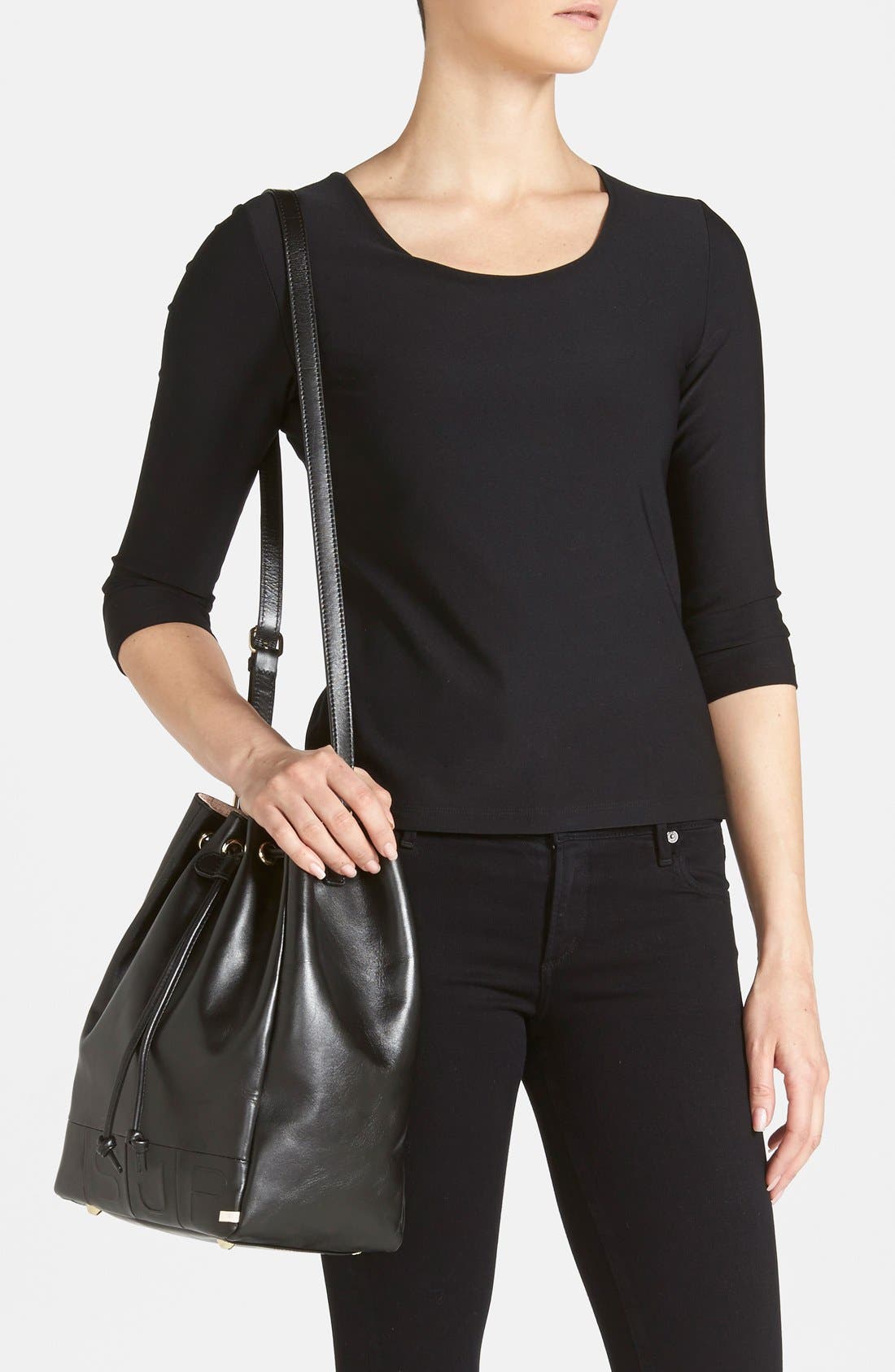 SJP 'Bleecker' Bucket Bag, Alternate, color, BLACK