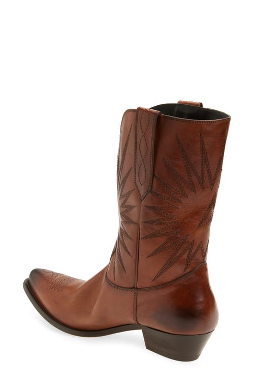 Golden Goose Pointed Toe Stacked Heel Ankle Boots In Brown