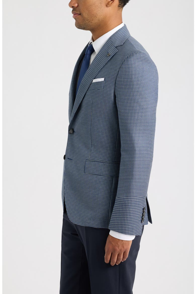 Hutson Slim Fit Dark Blue Microcheck Virgin Wool Sport Coat, Alternate, color, DARK BLUE
