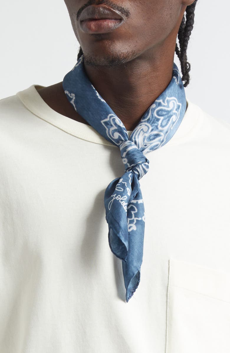 Golden Goose Golden Foulard Paisley Print Silk Square Scarf, Alternate, color,