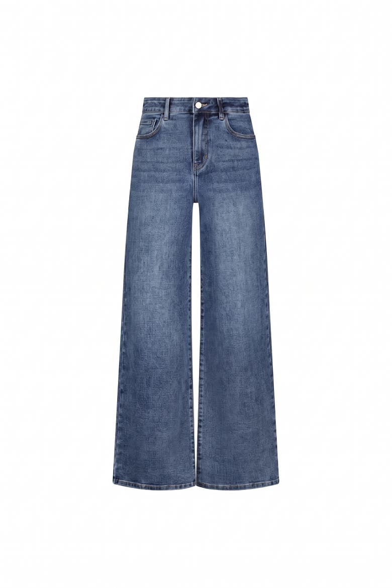 Celeste Slim Palazzo Jeans, Alternate, color, Medium Blue