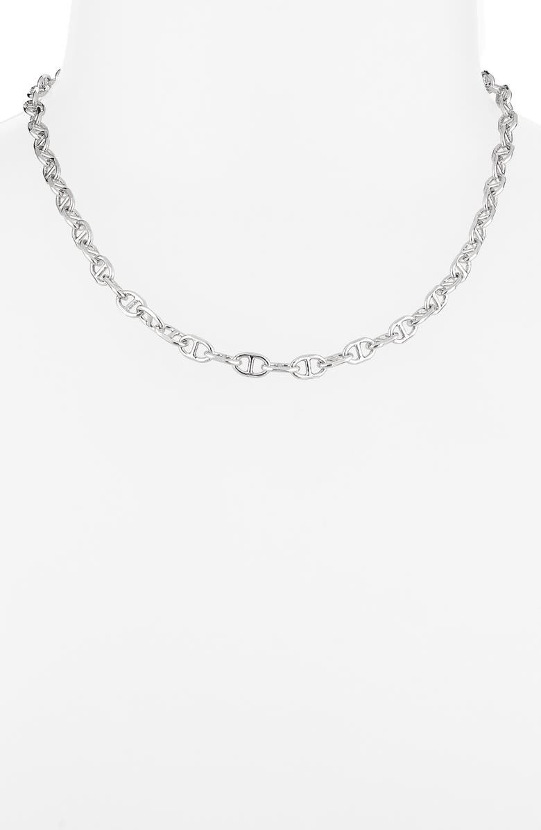 THE SIS KISS Mia Mariner Chain Necklace, Alternate, color, Silver