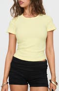 Princess Polly Baseline Rib Crop T-Shirt