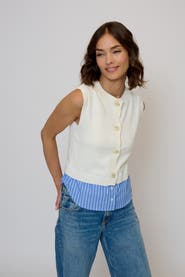 Central Park West Kira Twofer Button Up Tank
