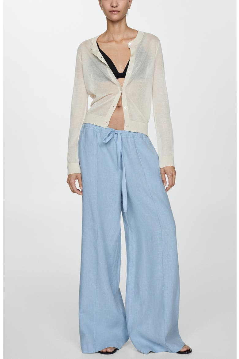 Drawstring Linen Pants, Alternate, color, SKY BLUE