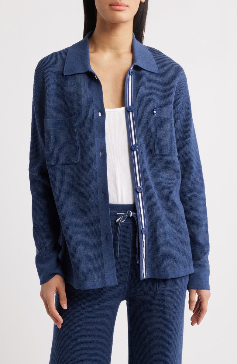 MARGARET O'LEARY Jamie Waffle Stitch Cotton Sweater, Main, color,