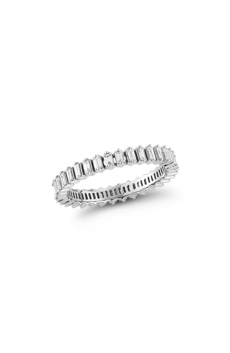 Dana Rebecca Designs Sadie Pearl Diamond Baguette Stacking Ring, Main, color,