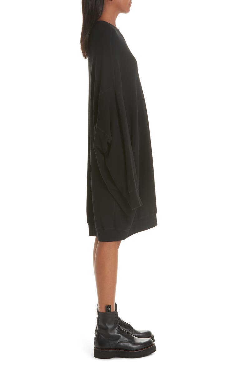 Grunge Sweatshirt Dress, Alternate, color, BLACK
