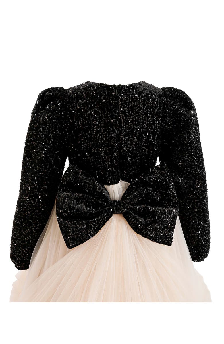 Tulleen Sequin Bow T-shirt & Skirt Set, Alternate, color, Black