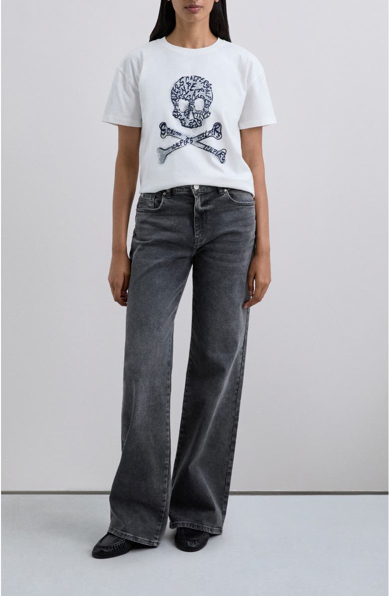 Scalpers Skullflock Tee, Alternate, color, Ecru