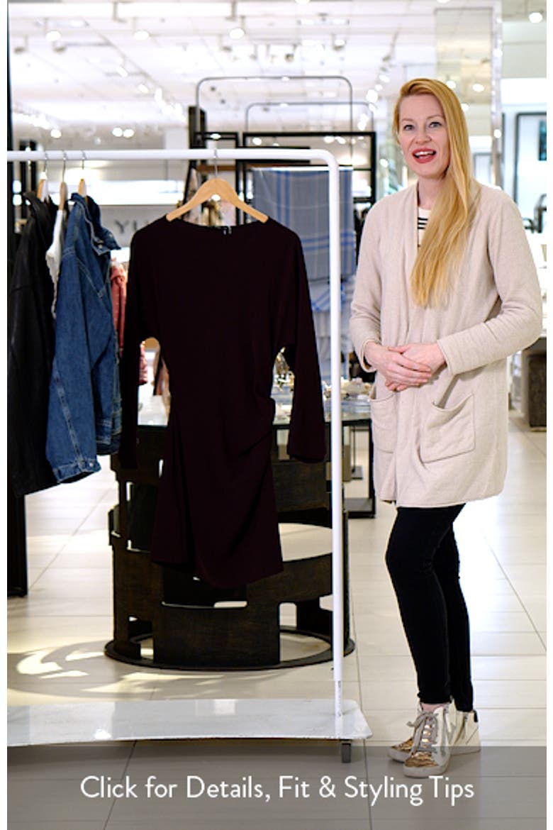 Boat Neck Long Sleeve Ruched Minidress video