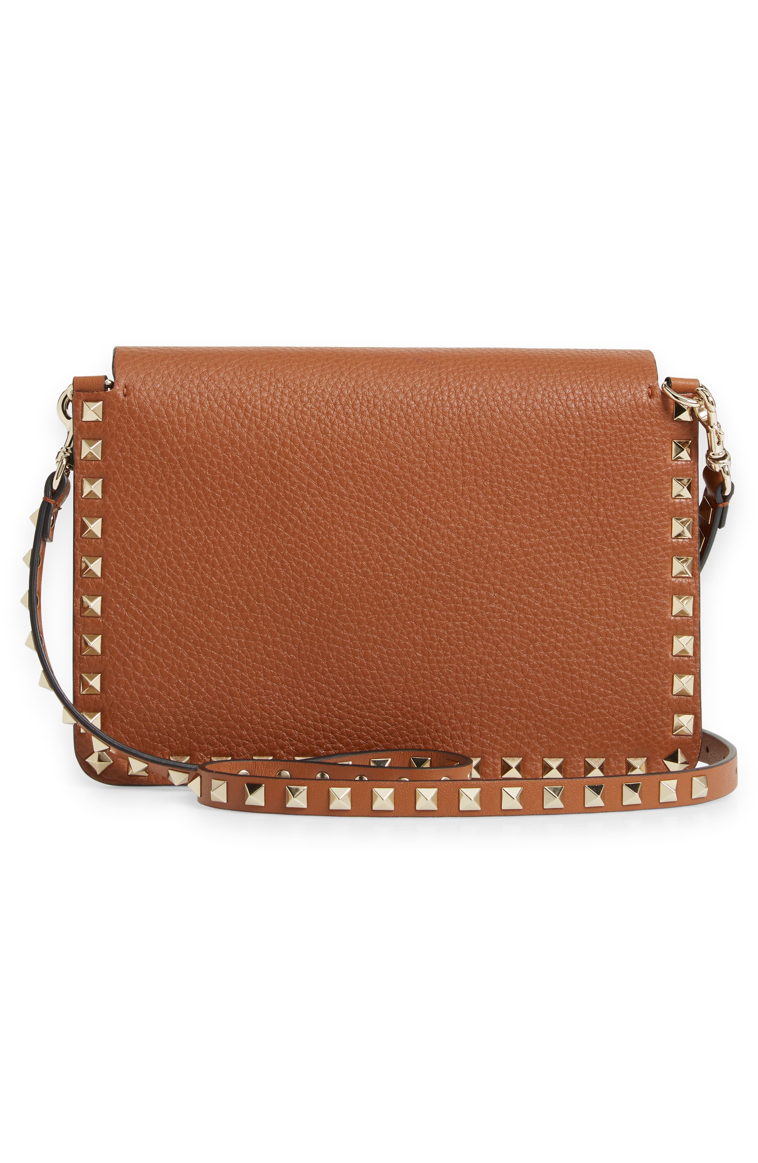 Valentino Garavani Small Rockstud Leather Shoulder Bag, Alternate, color, 