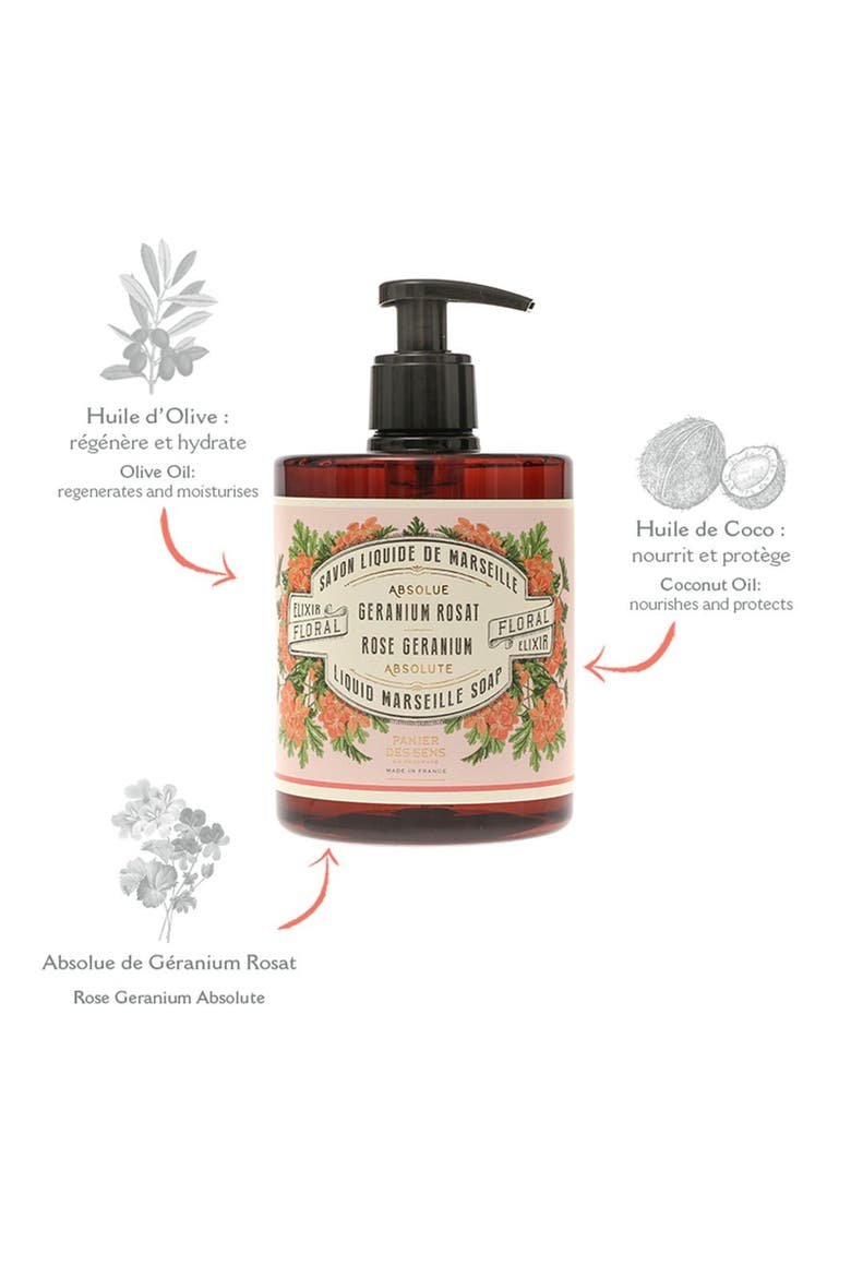 Rose Geranium Liquid Marseille Soap, Alternate, color, Red