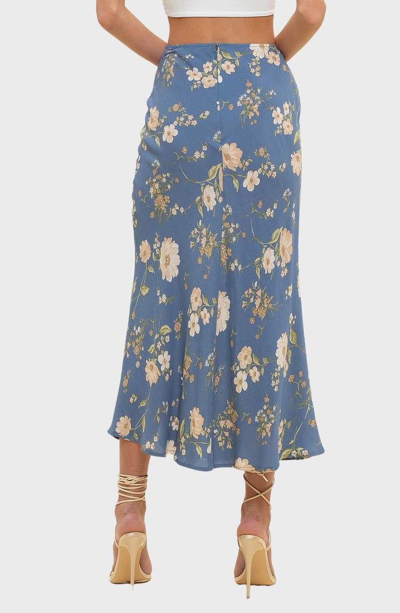 Blu Pepper Floral Maxi Skirt, Alternate, color, Dusty Blue Multi