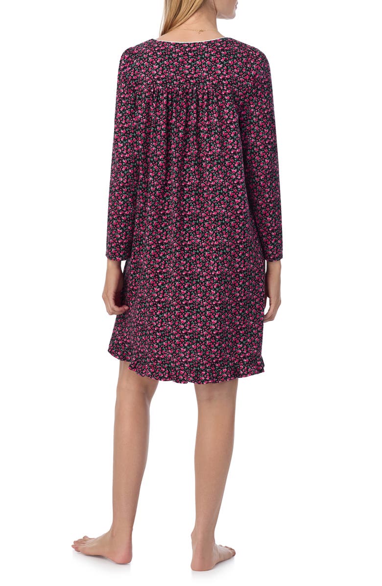 Eileen West Long Sleeve Cotton Jersey Short Nightgown, Alternate, color, 