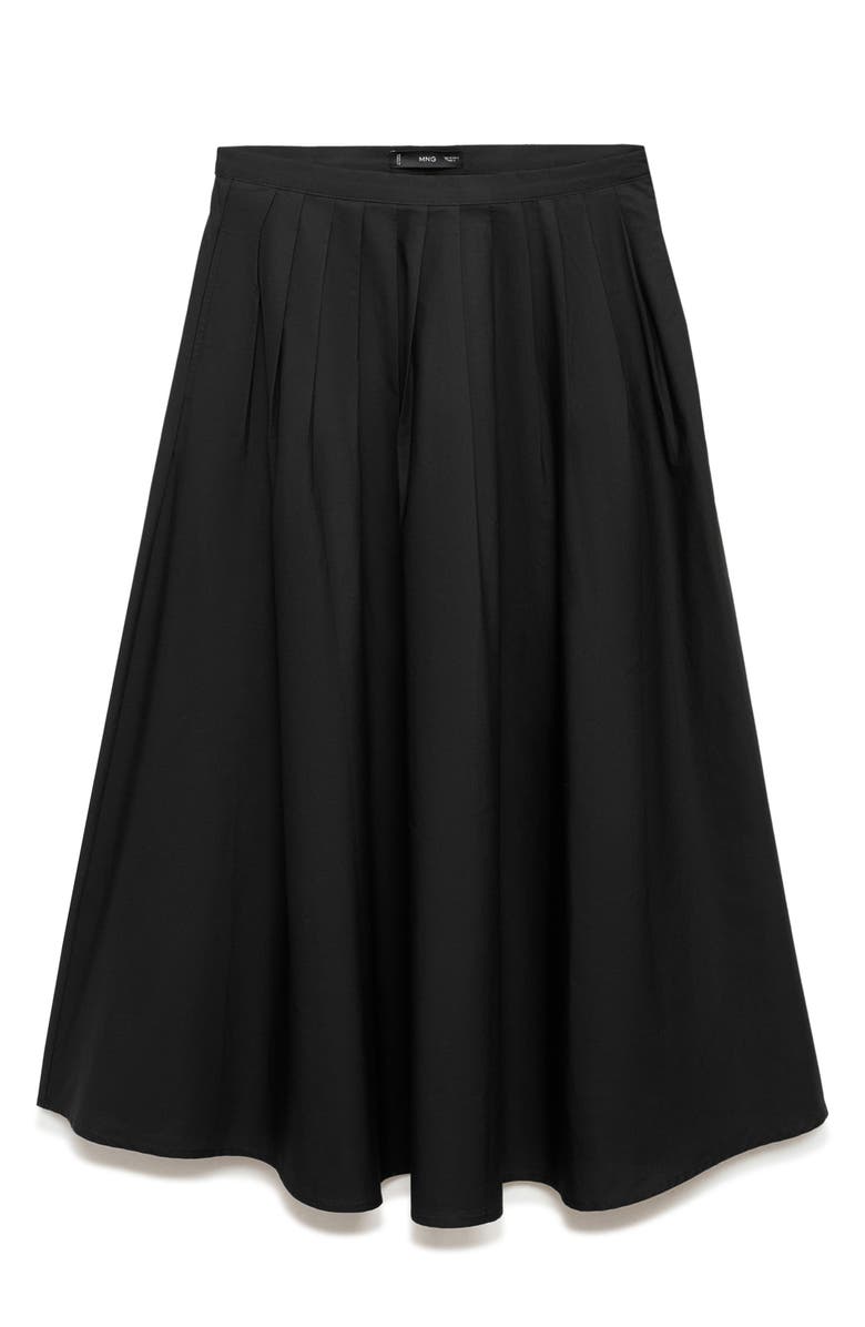 MANGO Pleated Cotton Skirt, Alternate, color,