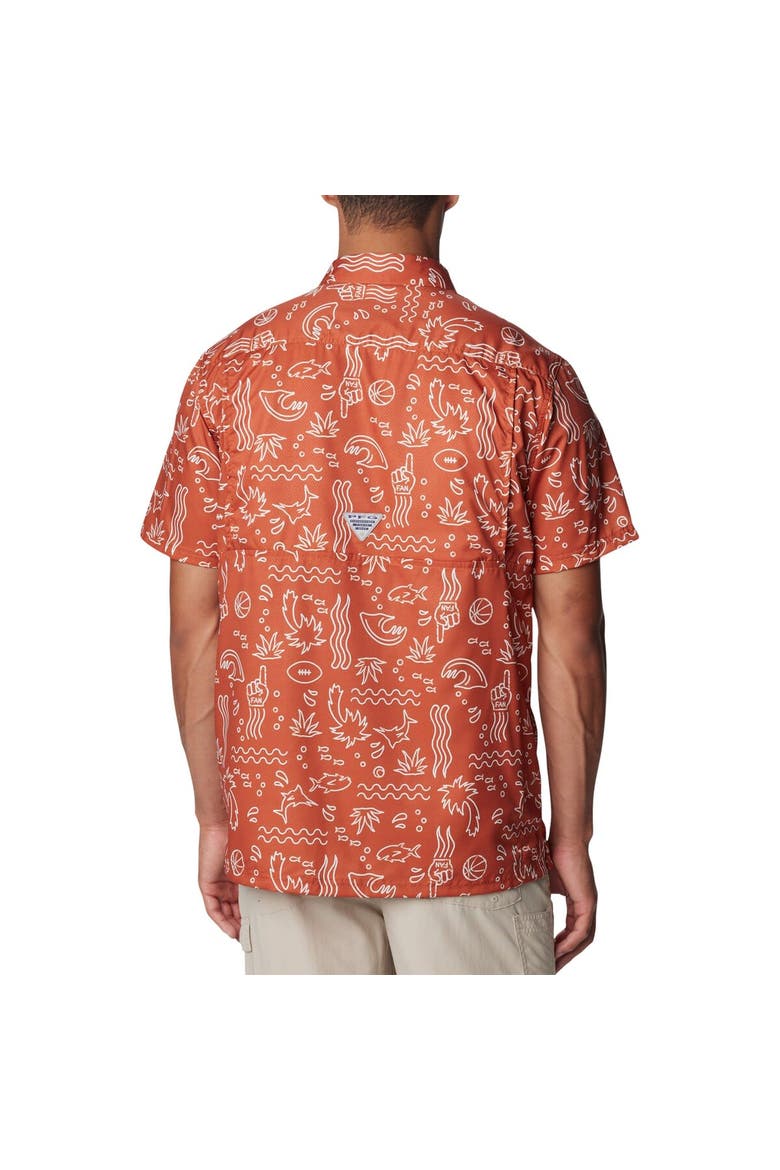 Men's Columbia Texas Orange Texas Longhorns Super Slack Tide Omni-Wick Button-Up Shirt, Alternate, color, Burnt Orange
