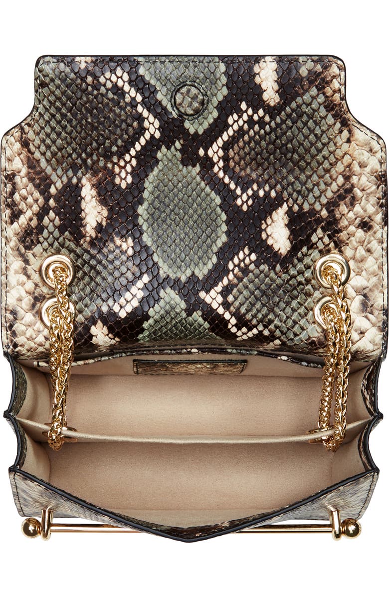 Strathberry Mini East/West Snake Embossed Leather Shoulder Bag, Alternate, color,