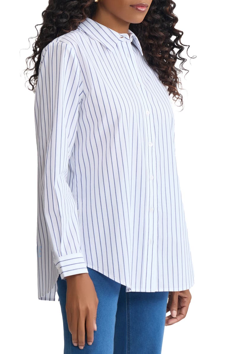 Jones New York Stripe Side Button-Up Shirt, Alternate, color, 