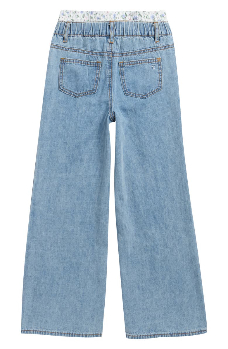 Tractr Kids' Boxer Wide Leg Pull-On Jeans, Alternate, color, Light Indigo