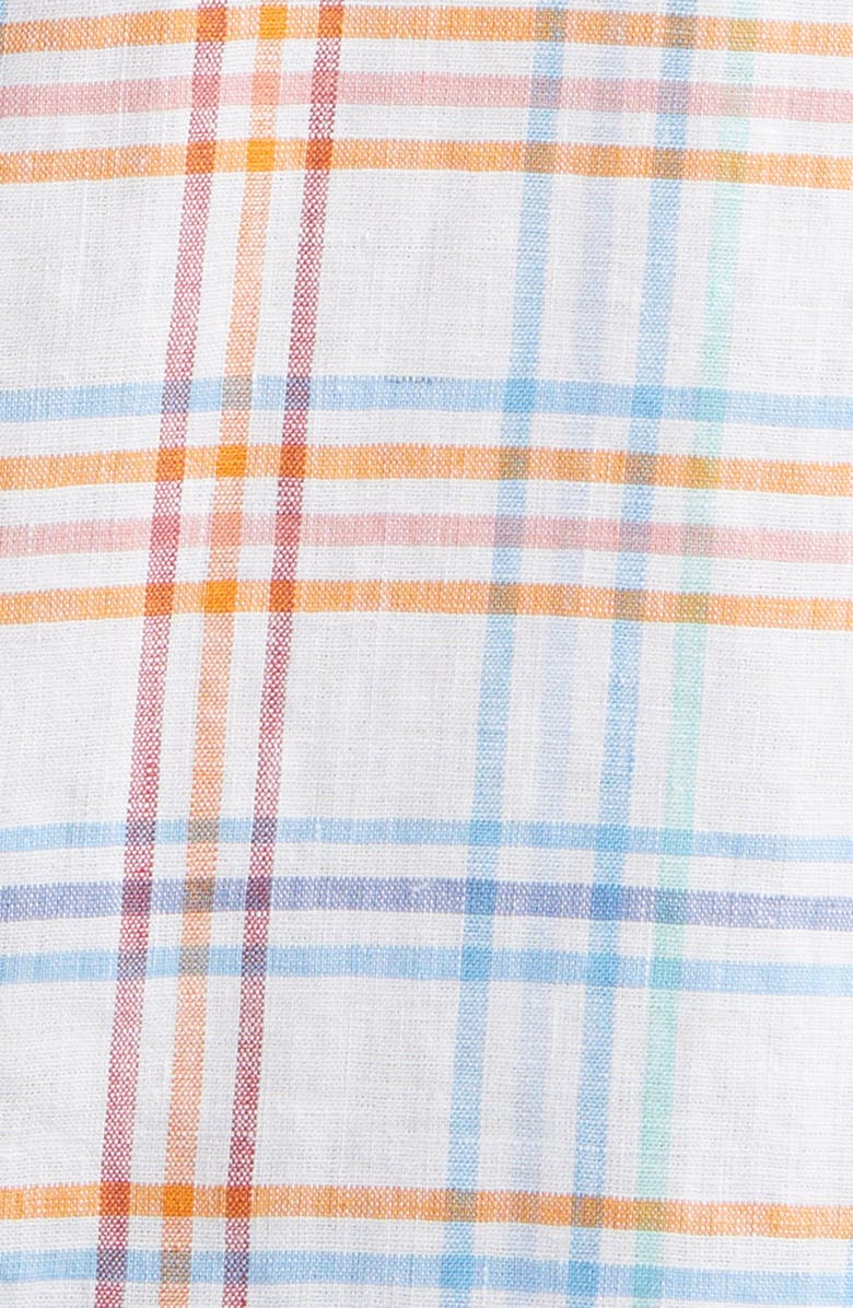 Tommy Bahama Barbados Breeze La Vida Check Linen Blend Button-Up Shirt, Alternate, color, White