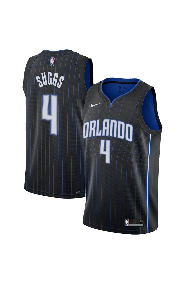 Nike Youth Nike Jalen Suggs Black Orlando Magic Swingman Jersey - Icon Edition, Main, color, 