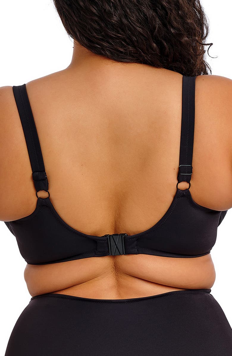 Elomi Plain Sailing Underwire Twist Front Bikini Top, Alternate, color, Black