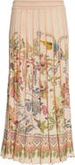 Etro Pleated Floral Midi Sweater Skirt