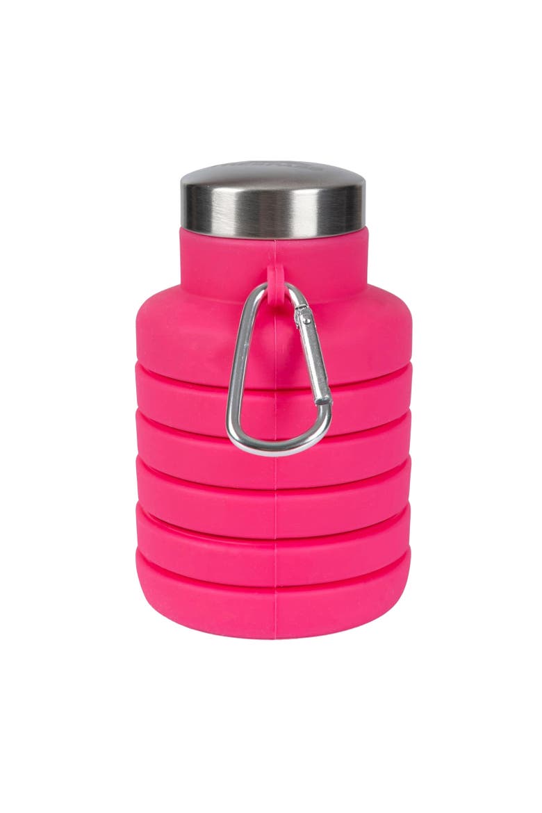 Vavo Foldable Silicone Water Bottle, Alternate, color, Flamingo Pink